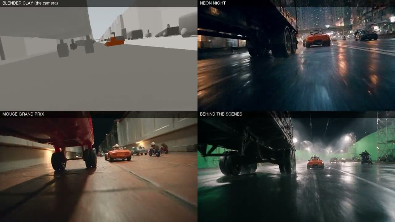 One camera path, three worlds