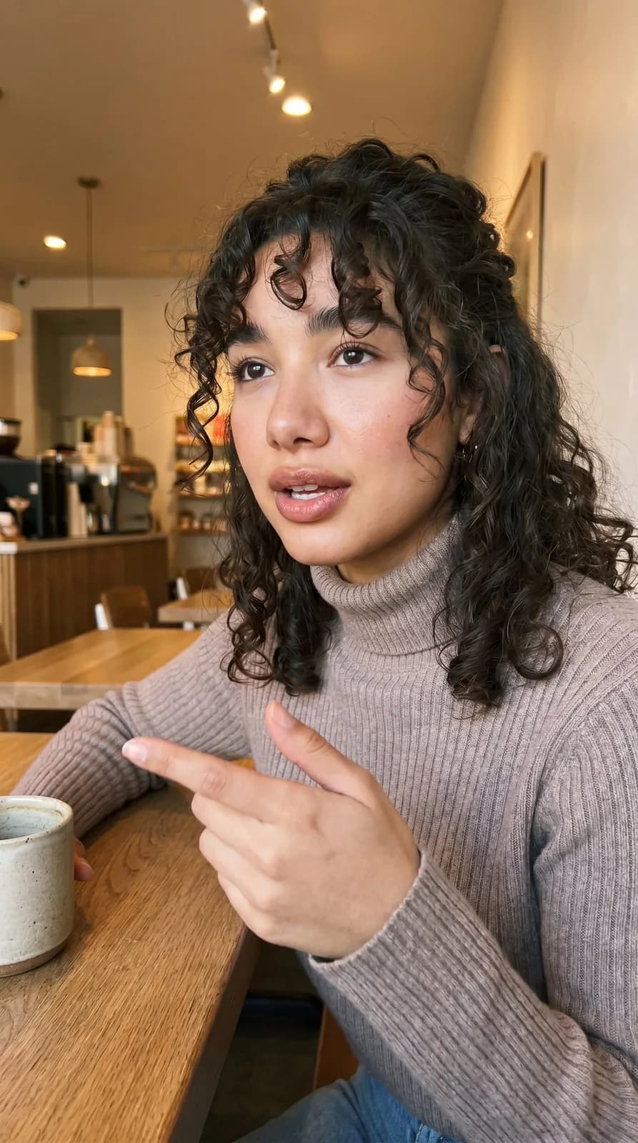 The same face, at a café